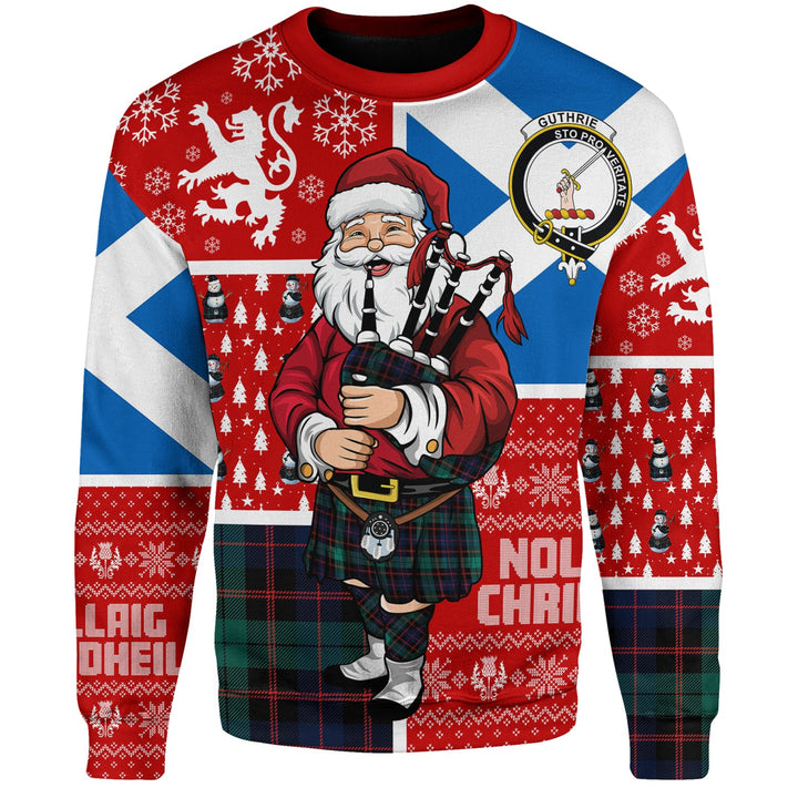 Guthrie Modern Clan Badge Tartan Sweatshirt Scotland Christmas Santa
