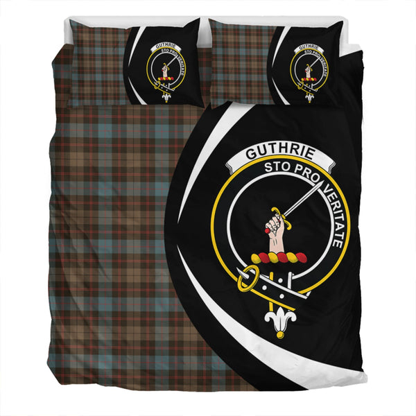 Guthrie Weathered Clan Badge Tartan Bedding Set Circle Style