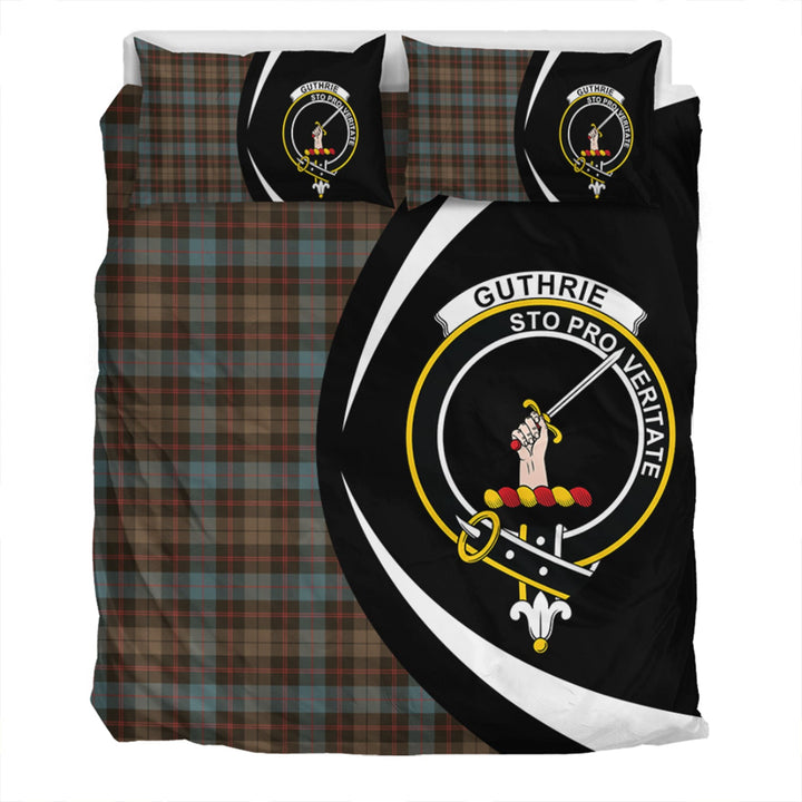 Guthrie Weathered Clan Badge Tartan Bedding Set Circle Style