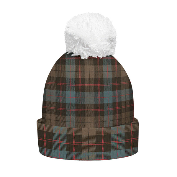 Guthrie Weathered Clan Badge Tartan Bobble Beanie Hat