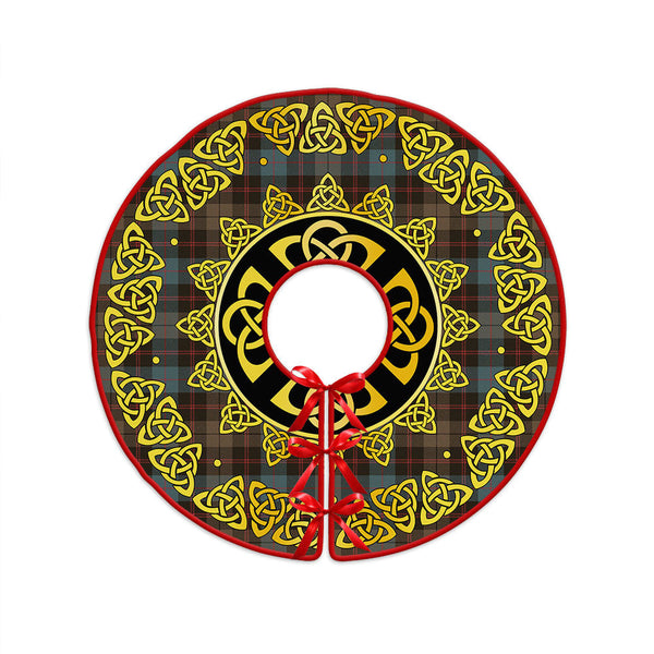 Guthrie Weathered Clan Badge Tartan Christmas Tree Skirt Golden Celtic Heritage