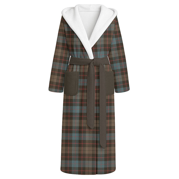 Guthrie Weathered Clan Badge Tartan Flannel Hooded Bathrobe