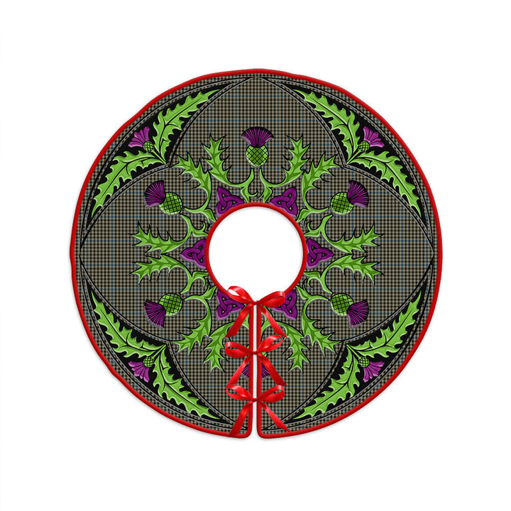 Haig Check Clan Badge Tartan Christmas Tree Skirt Scottish Thistle Design