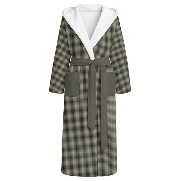 Haig Check Clan Badge Tartan Flannel Hooded Bathrobe