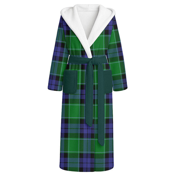 Haldane Clan Badge Tartan Flannel Hooded Bathrobe