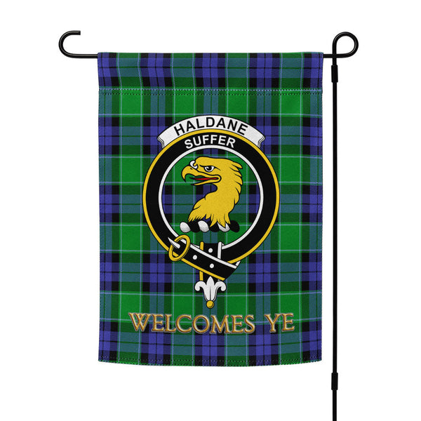 Haldane Clan Badge Tartan Garden Flag