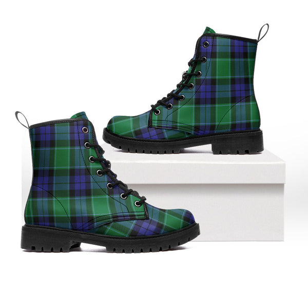 Haldane Clan Badge Tartan Leather Boots