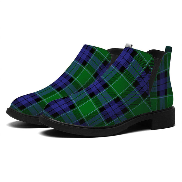 Haldane Tartan Flat Ankle Boots