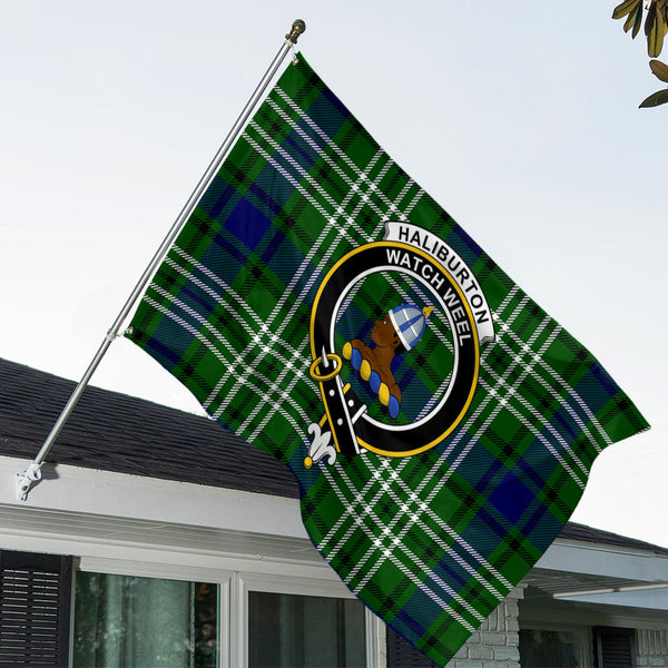 Haliburton Clan Badge Tartan House Flag