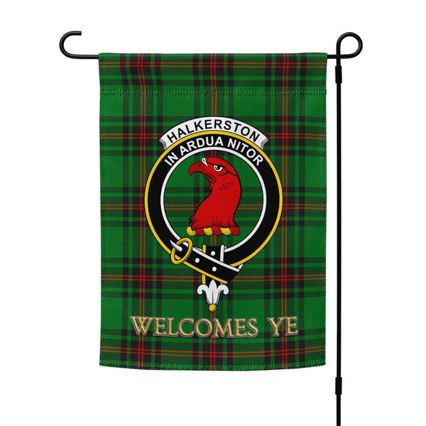 Halkerston Clan Badge Tartan Garden Flag