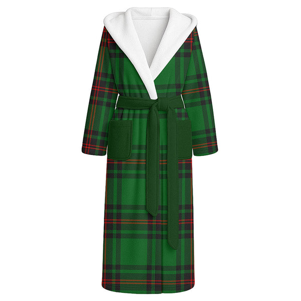 Halkett Clan Badge Tartan Flannel Hooded Bathrobe