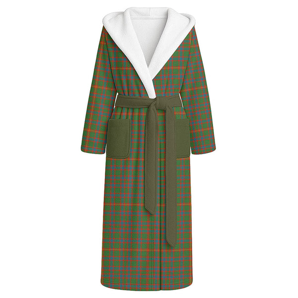 Hall Ancient Clan Badge Tartan Flannel Hooded Bathrobe