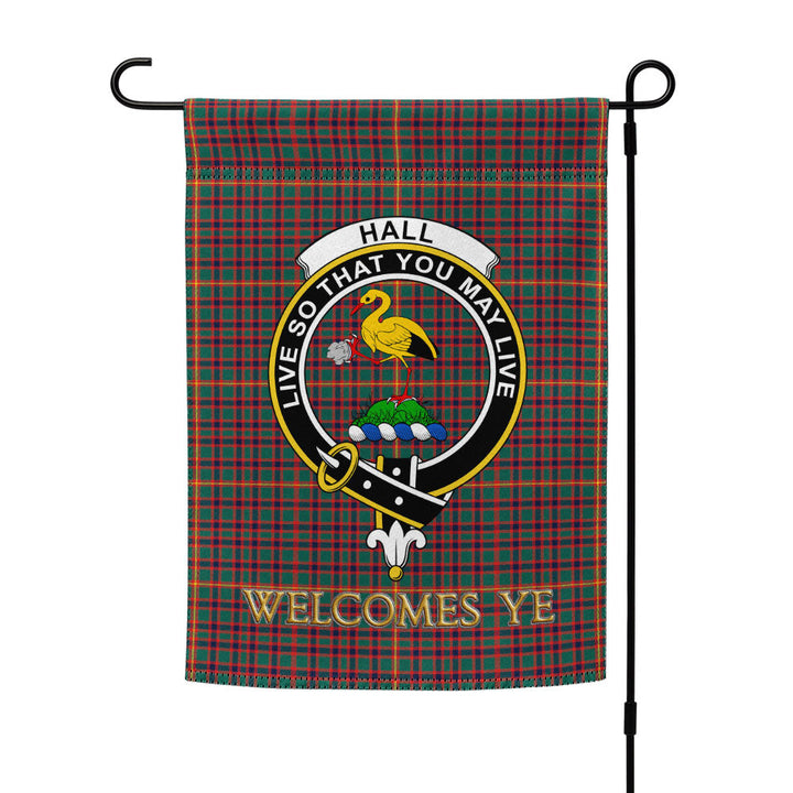 Hall Modern Clan Badge Tartan Garden Flag