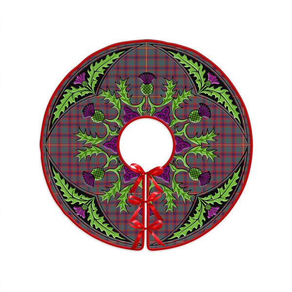 Hall Weathered Clan Badge Tartan Christmas Tree Skirt Scottish Thistle Design
