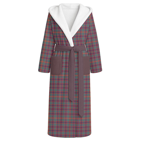 Hall Weathered Clan Badge Tartan Flannel Hooded Bathrobe