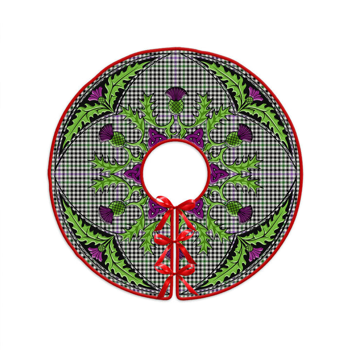 Halliday (Holliday) Ancient Clan Badge Tartan Christmas Tree Skirt Scottish Thistle Design