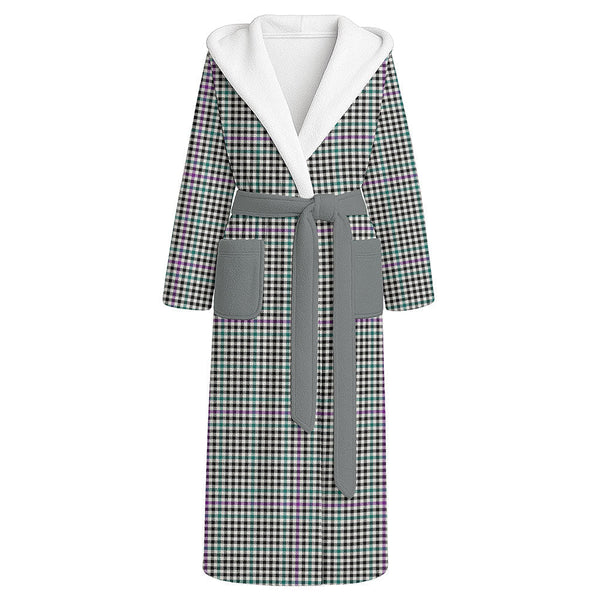 Halliday (Holliday) Modern Clan Badge Tartan Flannel Hooded Bathrobe