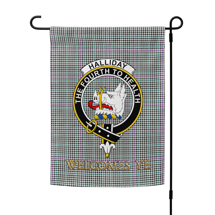 Halliday (Holliday) Modern Clan Badge Tartan Garden Flag