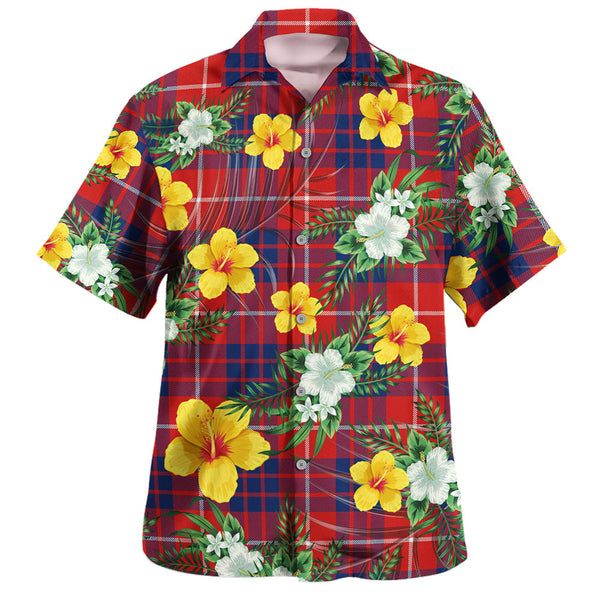 Hamilton Modern Clan Badge Tartan Hawaiian Shirt Summer Vibes Style