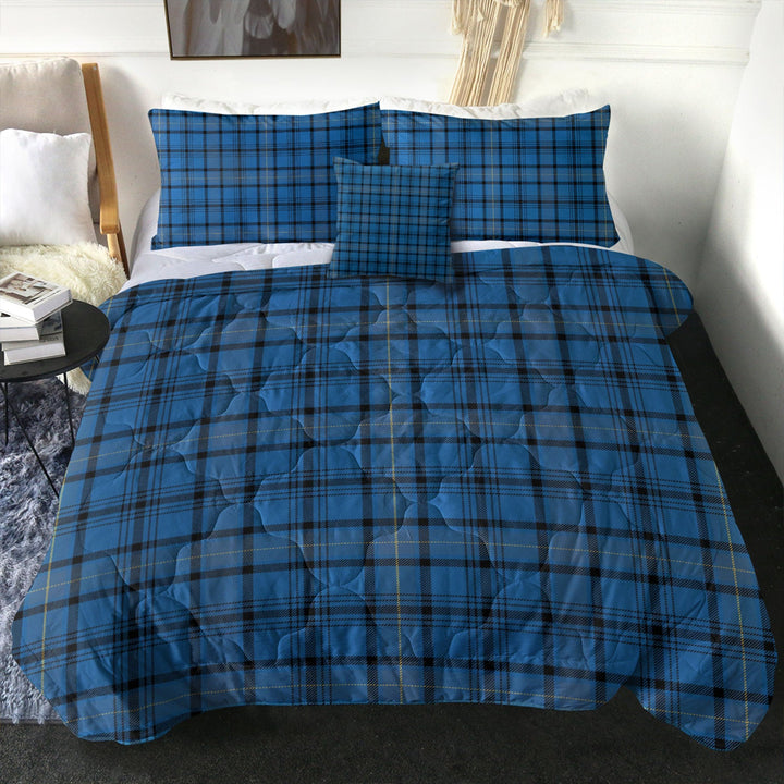 Haney Blue Ancient Clan Badge Tartan Comforter