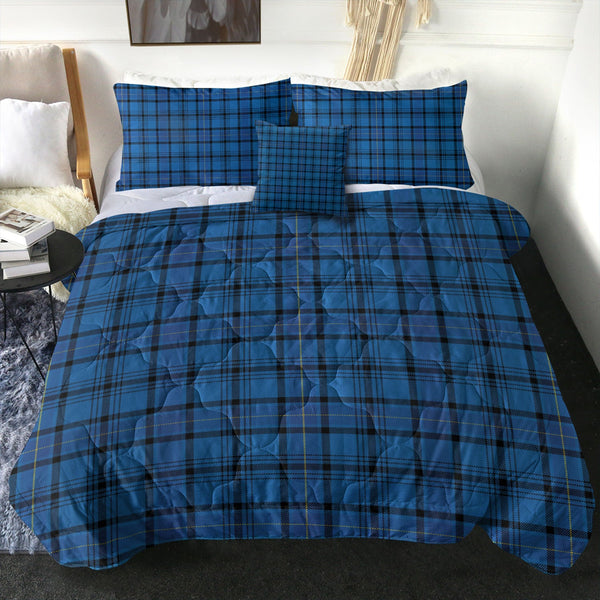 Hannay Blue (Haney Blue) Modern Tartan Comforter