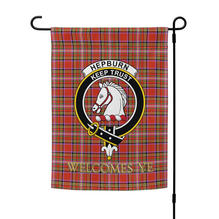 Hepburn Ancient Clan Badge Tartan Garden Flag