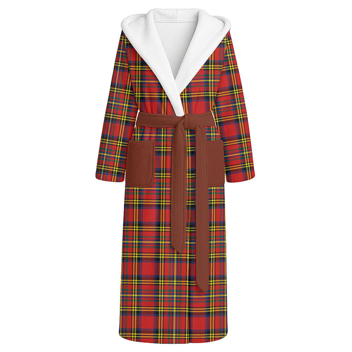 Hepburn Modern Clan Badge Tartan Flannel Hooded Bathrobe