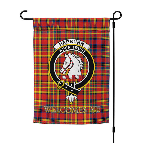 Hepburn Modern Clan Badge Tartan Garden Flag
