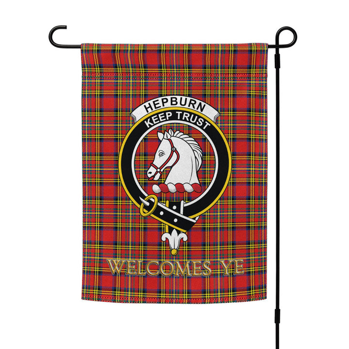 Hepburn Modern Clan Badge Tartan Garden Flag