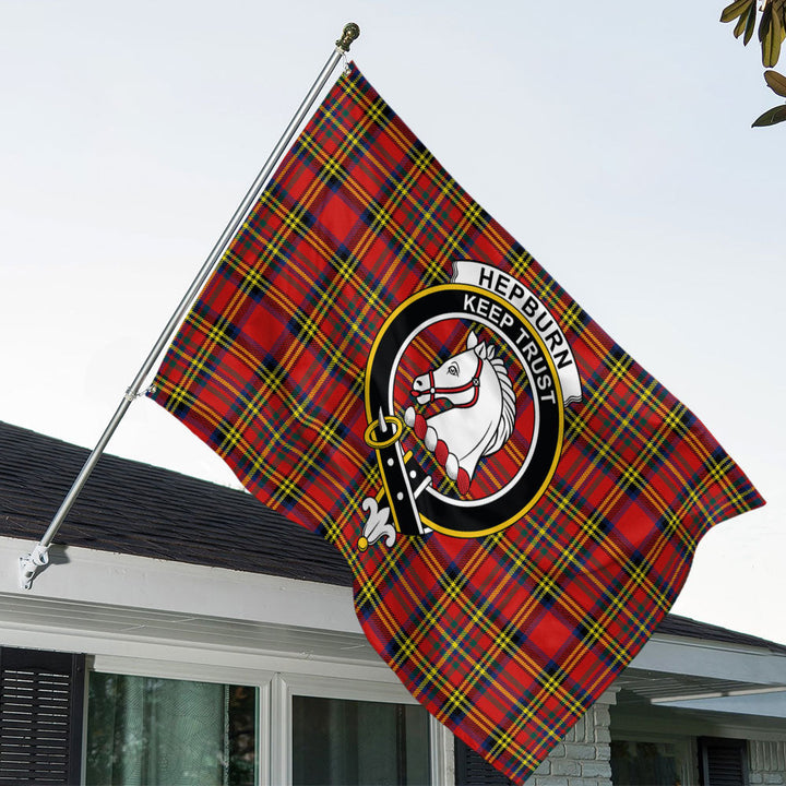 Hepburn Modern Clan Badge Tartan House Flag