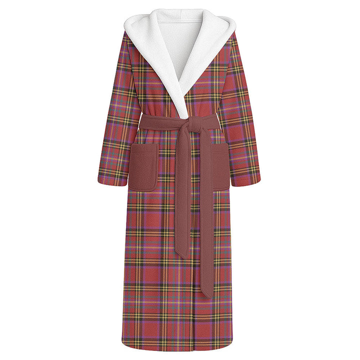 Hepburn Weathered Clan Badge Tartan Flannel Hooded Bathrobe