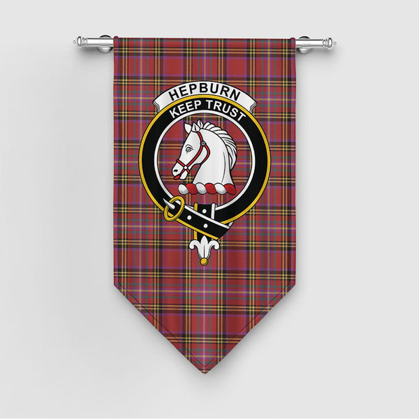 Hepburn Weathered Clan Badge Tartan Gonfalon
