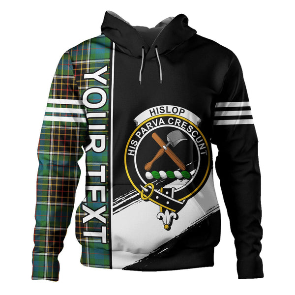 Hislop #2 Ancient Clan Badge Tartan Hoodie Quarter Style Personalized