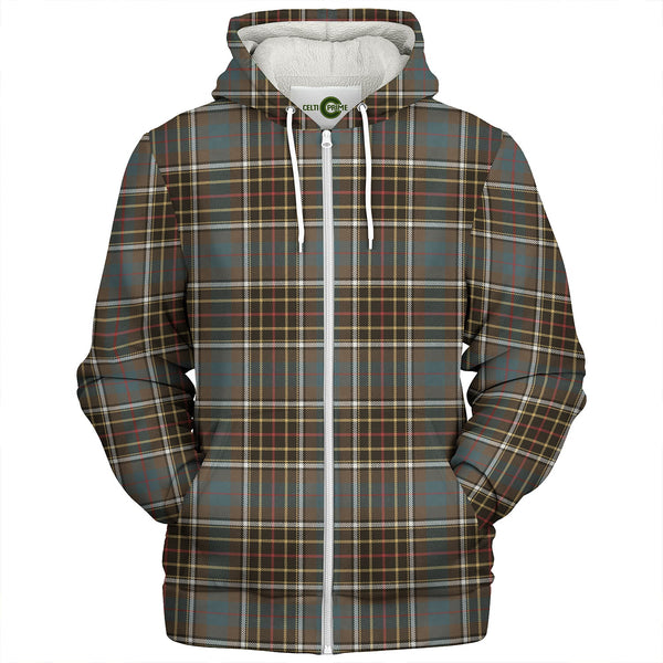 Hislop #2 Weathered Clan Badge Tartan Sherpa Hoodie