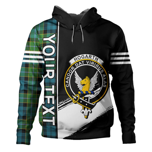 Hogarth Ancient Clan Badge Tartan Hoodie Quarter Style Personalized