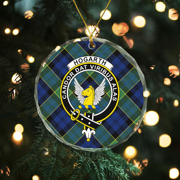 Hogarth Modern Clan Badge Tartan Glass Ornament