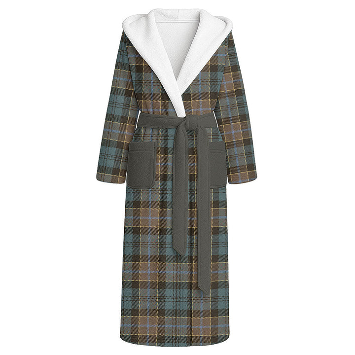 Hogarth Weathered Clan Badge Tartan Flannel Hooded Bathrobe
