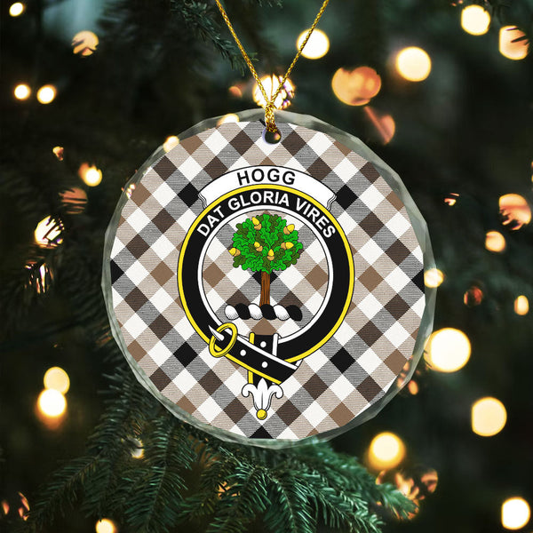 Hogg Ancient Clan Badge Tartan Glass Ornament