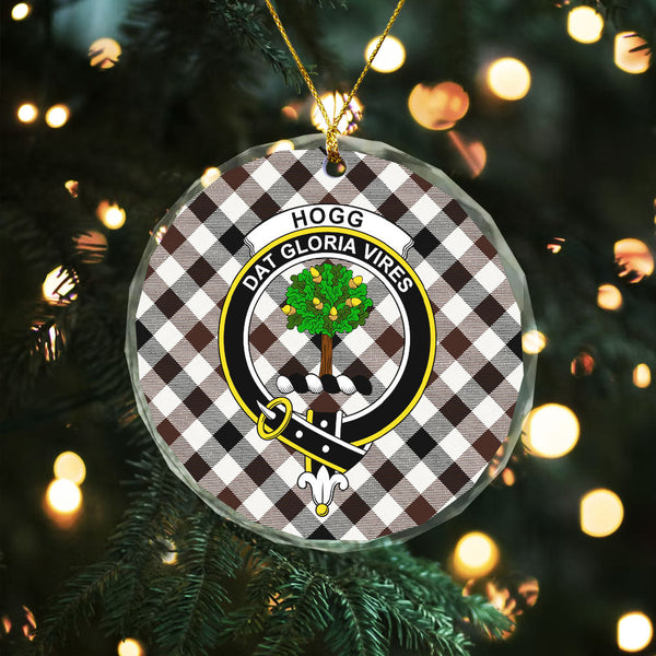 Hogg Modern Clan Badge Tartan Glass Ornament