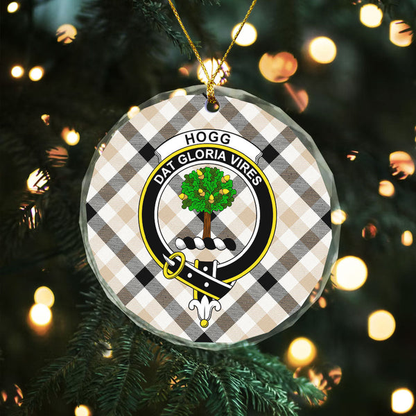 Hogg Weathered Clan Badge Tartan Glass Ornament