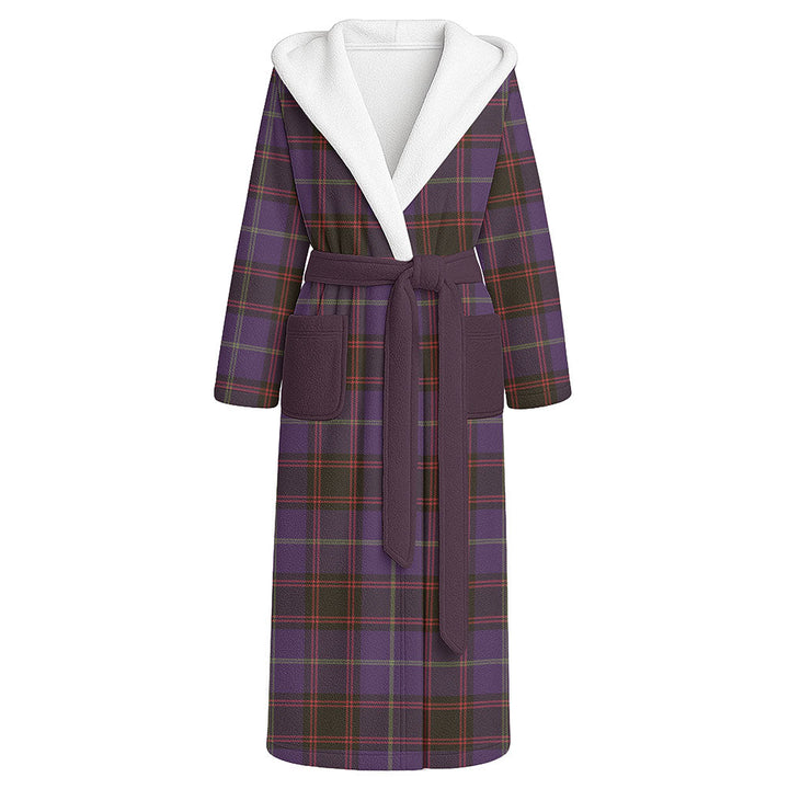 Home Weathered Clan Badge Tartan Flannel Hooded Bathrobe