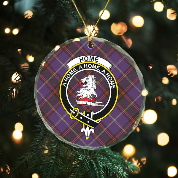 Home Weathered Clan Badge Tartan Glass Ornament