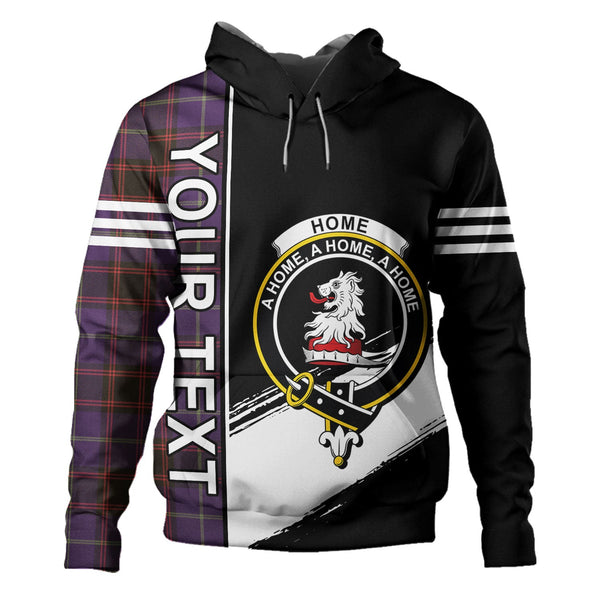 Home Weathered Clan Badge Tartan Hoodie Quarter Style Personalized