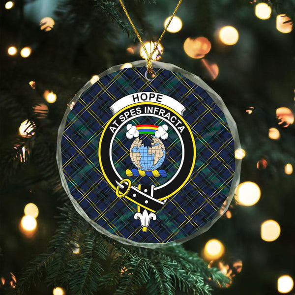 Hope Vere Modern Clan Badge Tartan Glass Ornament
