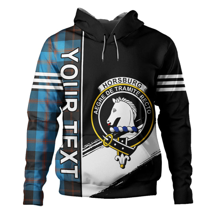 Horsburgh Clan Badge Tartan Hoodie Quarter Style Personalized
