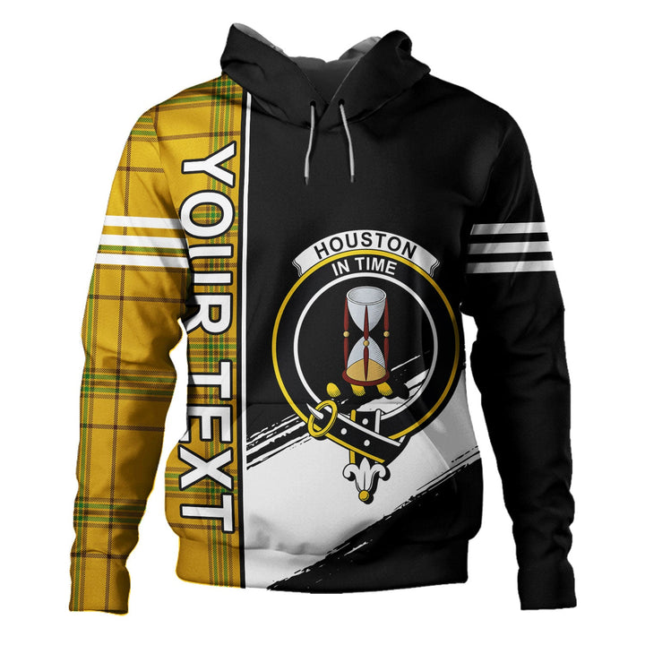 Houston Clan Badge Tartan Hoodie Quarter Style Personalized