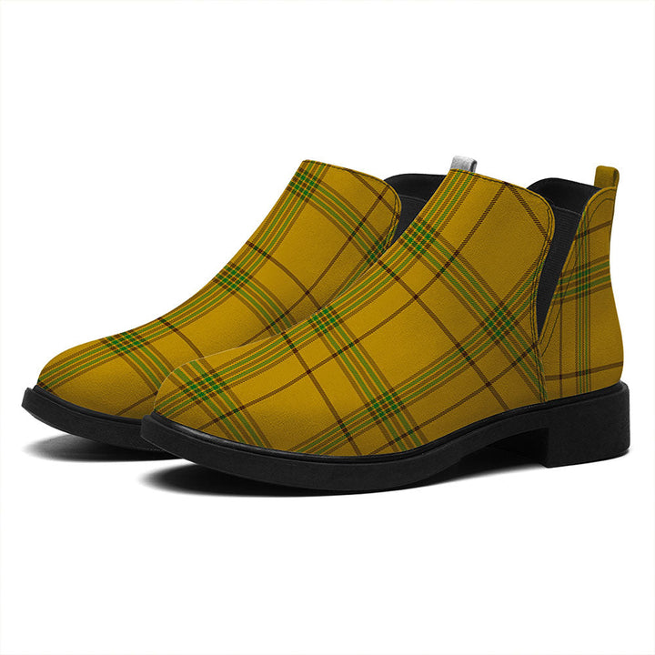 Houston Tartan Flat Ankle Boots