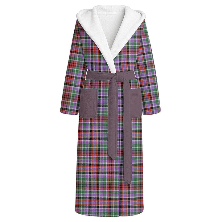 Huntly Ancient Clan Badge Tartan Flannel Hooded Bathrobe