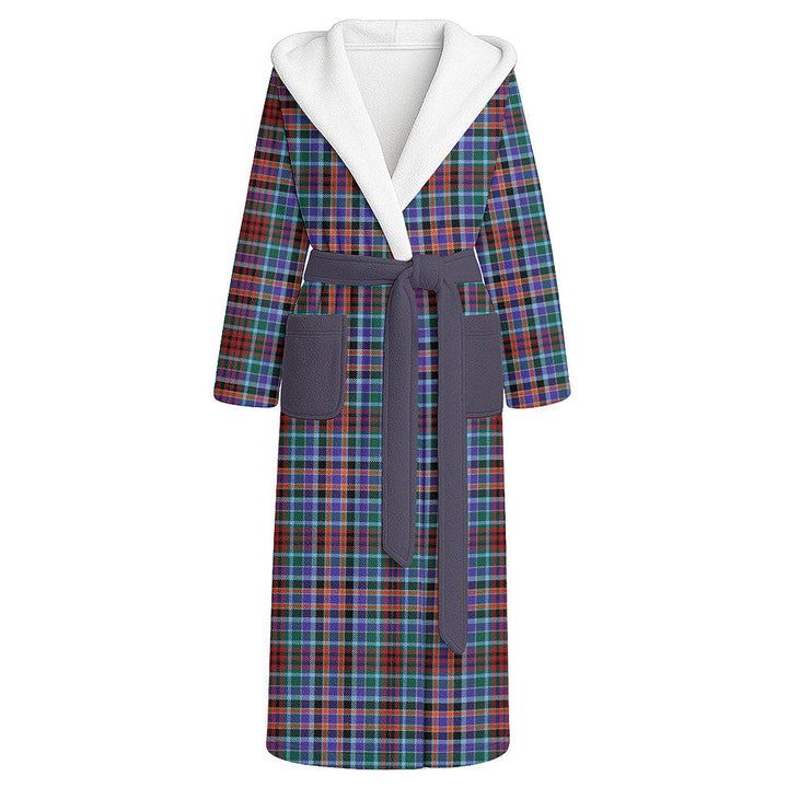 Huntly Modern Clan Badge Tartan Flannel Hooded Bathrobe