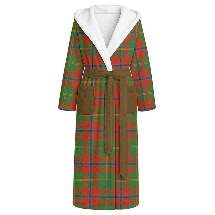 Hutcheson Ancient Clan Badge Tartan Flannel Hooded Bathrobe